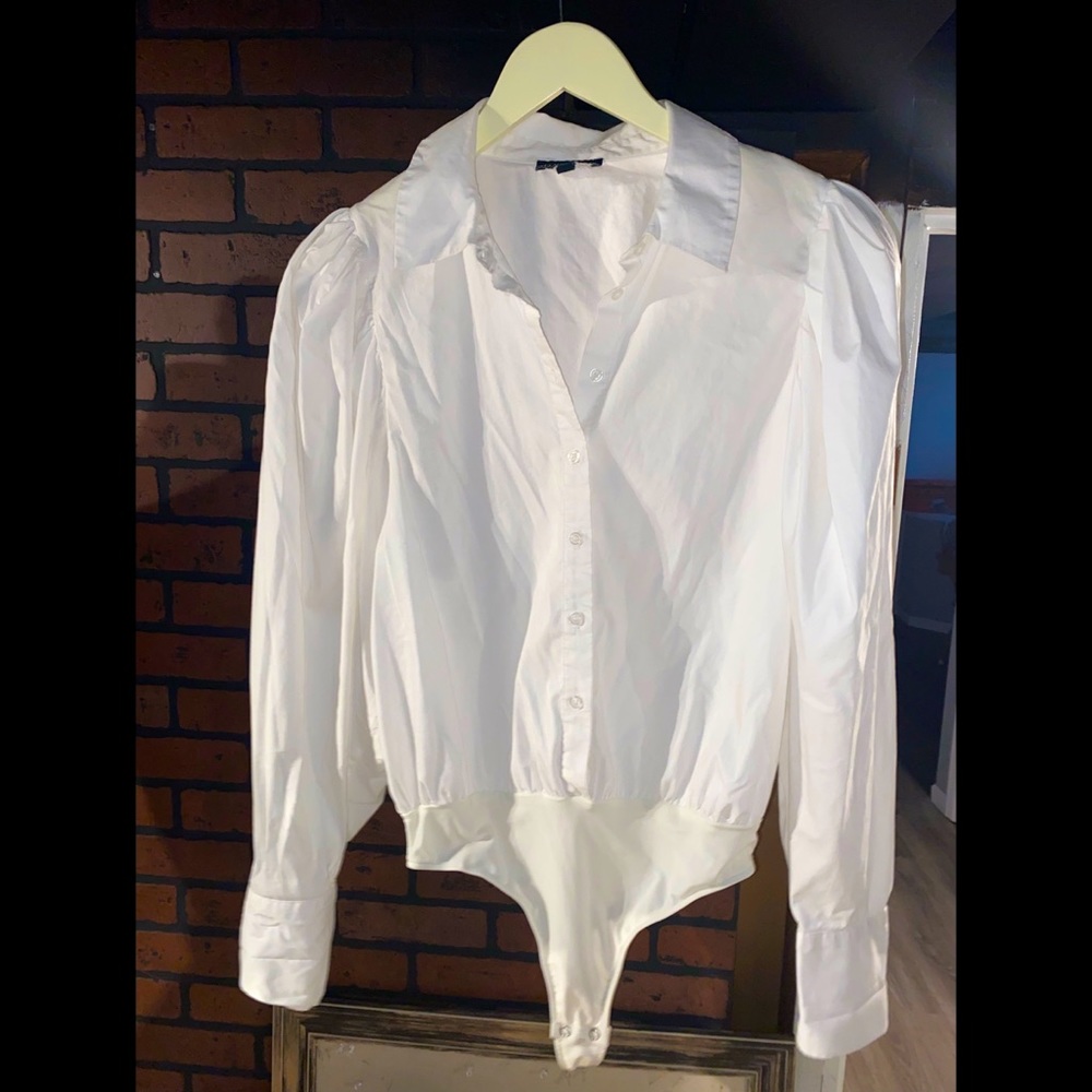 Danielle Bernstein Puff Sleeve Bodysuit Large